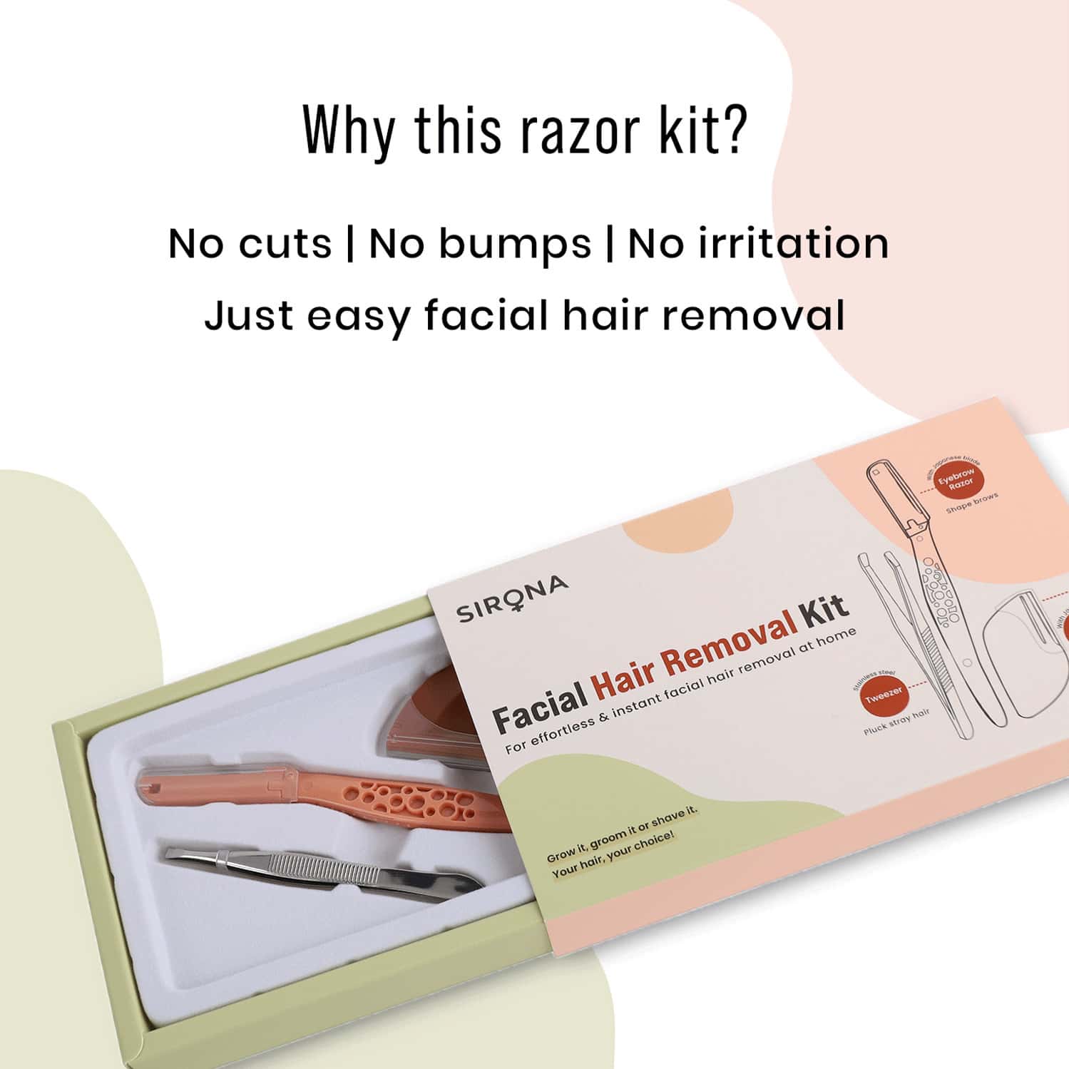 Buy SIRONA REUSABLE FACIAL HAIR REMOVAL KIT SET OF 3 Online & Get Upto