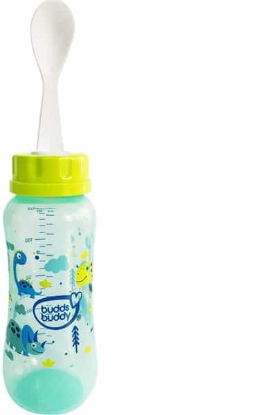Buddsbuddy Elegant 3 In 1 Bottle (Feeding Bottle+Sipper+Cereal Feeder) - 125 Ml Green