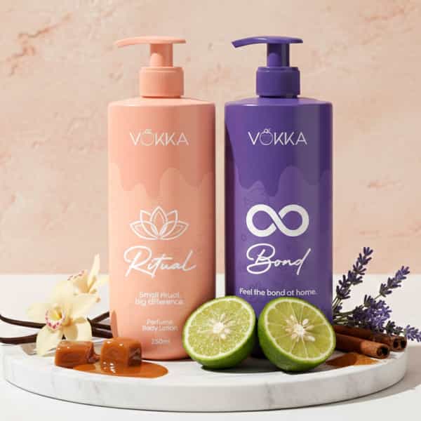 Vokka Ritual & Bonds Perfume Body Lotion Combo 250Ml X 2 | Vanilla Orchid & Warm Woody Fragrance |