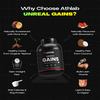 Athlab Unreal Gains Mass Gainer | Naturally Flavoured & Sweetened - Strawberry Smooth | 3 Kg