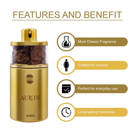 Ajmal Aurum Edp 75ml Perfume For Women And Desert Rose Edp 100ml Perfume For Women