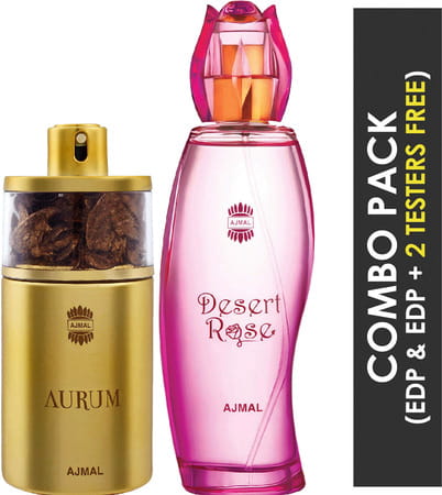 Ajmal Aurum Edp 75ml Perfume For Women And Desert Rose Edp 100ml Perfume For Women