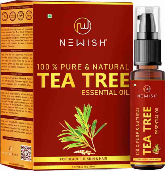 Newish Tea Tree Essential Oil For Skin Acne Anti Fungal Oil Hair Aromatherapy 30Ml