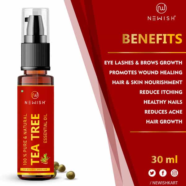 Newish Tea Tree Essential Oil For Skin Acne Anti Fungal Oil Hair Aromatherapy 30Ml