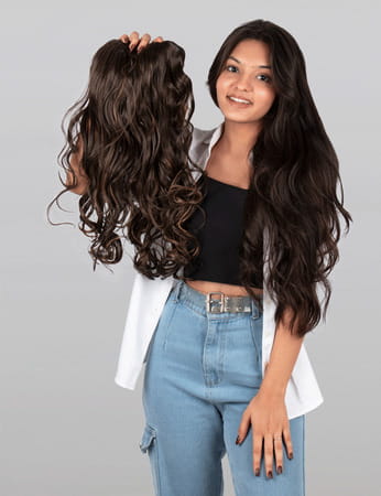 Streak Street Clip-In 24" Full-Wavy Mix Brown Hair Extensions
