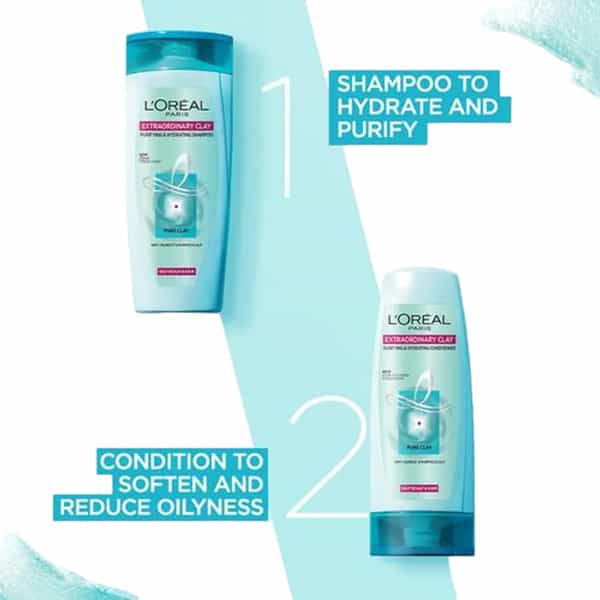 L'oreal Paris Extraordinary Clay Purifying & Hydrating Bottle Of 82.5Ml Shampoo