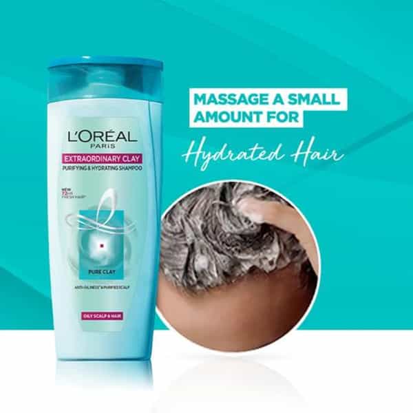 L'oreal Paris Extraordinary Clay Purifying & Hydrating Bottle Of 82.5Ml Shampoo