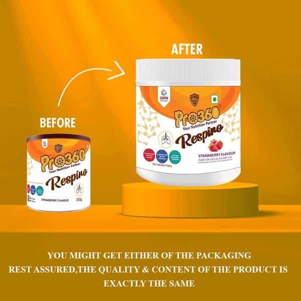 Pro360 Respiro | Nutritional Protein Supplement | Strawberry | Powder | Jar | 250 Gm