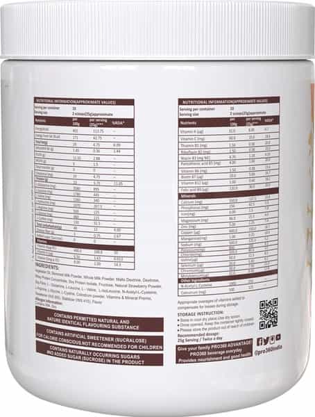 Pro360 Respiro | Nutritional Protein Supplement | Strawberry | Powder | Jar | 250 Gm