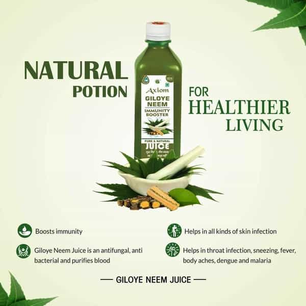 Axiom Giloye Neem Juice For Immunity Booster|Helps In Purifies Blood & Clears Skin -500Ml