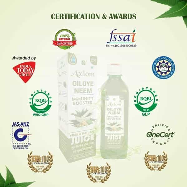 Axiom Giloye Neem Juice For Immunity Booster|Helps In Purifies Blood & Clears Skin -500Ml