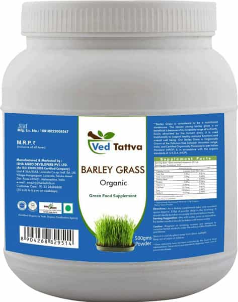 Ved Tattva Barley Grass Powder 500 Gms Pure & Natural Green Food Supplement
