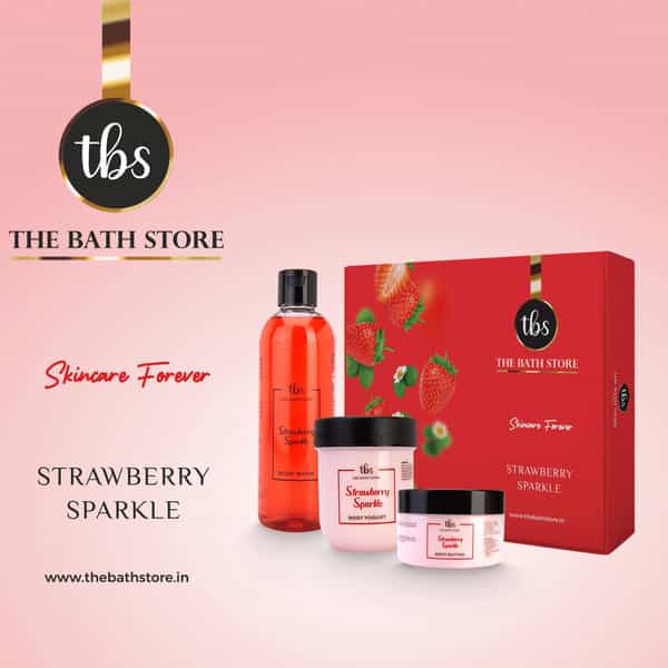 The Bath Store Strawberry Sparkle Combo (Body Butter 200Gm + Body Wash 300Ml + Body Yogurt 200Gm)