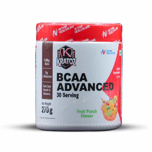 Kratoz Bcaa Advanced Powder For Lean Muscle & Recovery - 30 Servings - 270G - (Fruit Punch)