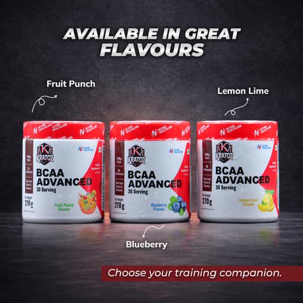 Kratoz Bcaa Advanced Powder For Lean Muscle & Recovery - 30 Servings - 270G - (Fruit Punch)