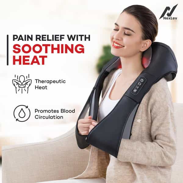 Nexlev Neck & Back Massager Deep Tissue Shiatsu Roller