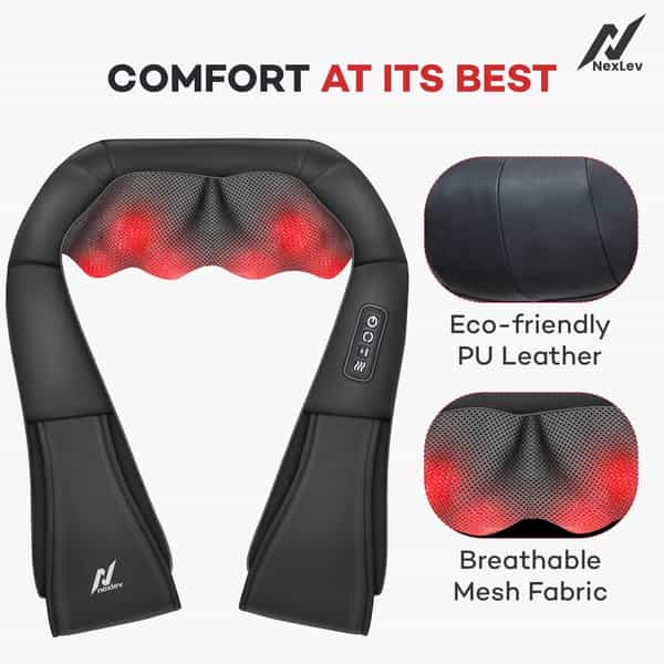 Nexlev Neck & Back Massager Deep Tissue Shiatsu Roller