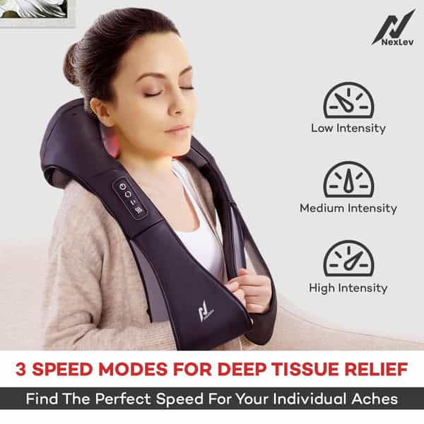 Nexlev Neck & Back Massager Deep Tissue Shiatsu Roller