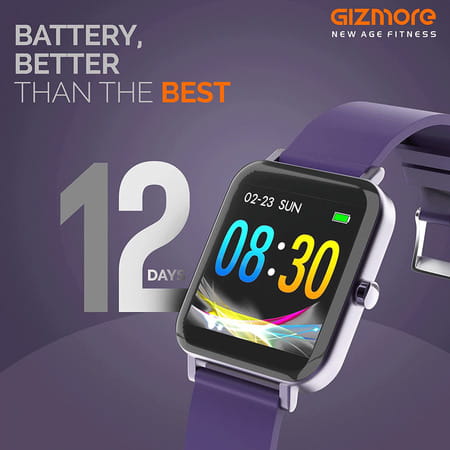 Gizmore Aura Smartwatch-1.4" Touch Display Heart Rate Spo2 Monitoring & Water Resistance(Blue)