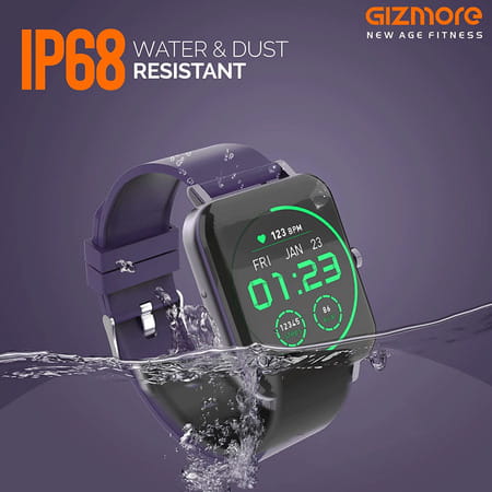 Gizmore Aura Smartwatch-1.4" Touch Display Heart Rate Spo2 Monitoring & Water Resistance(Blue)