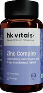 Hk Vitals Zinc Supplements (60 Tablets) | With Vitamin C | Vitamin D3