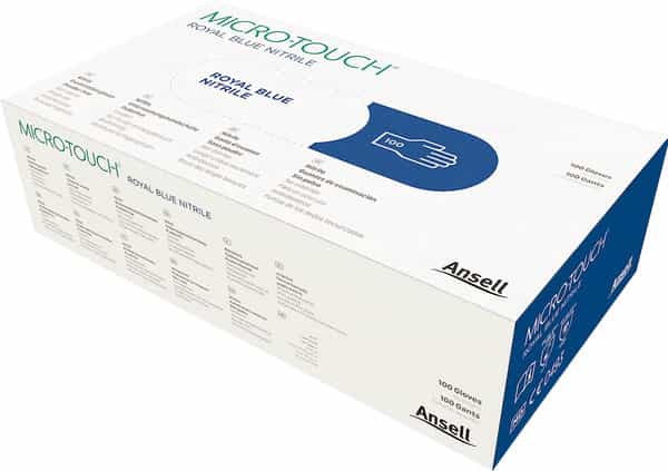Ansell Micro Touch Royal Blue Nitrile Examination Glove Pack Of 100 - Medium