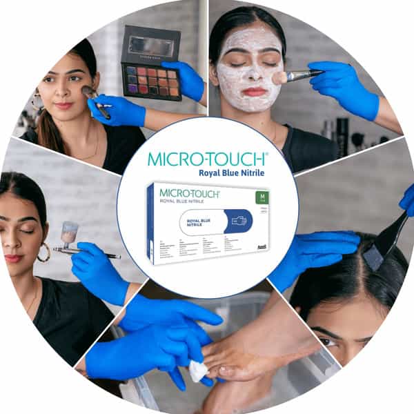 Ansell Micro Touch Royal Blue Nitrile Examination Glove Pack Of 100 - Medium