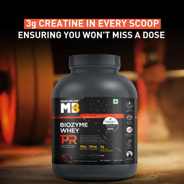 Muscleblaze Biozyme Whey Protein Pr (Molten Chocolate Cake | 2Kg / 4.4Lbs) | 30G Protein