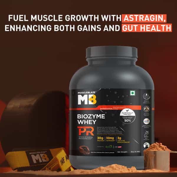 Muscleblaze Biozyme Whey Protein Pr (Molten Chocolate Cake | 2Kg / 4.4Lbs) | 30G Protein