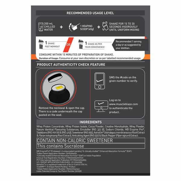 Muscleblaze Biozyme Whey Protein Pr (Molten Chocolate Cake | 2Kg / 4.4Lbs) | 30G Protein