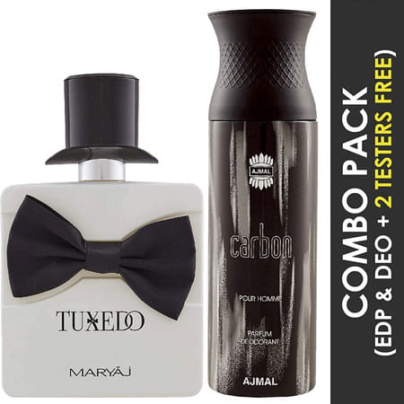 Maryaj Tuxedo Edp Spicy 100ml For Men And Ajmal Carbon Homme Deodorant Spicy 200ml For Men