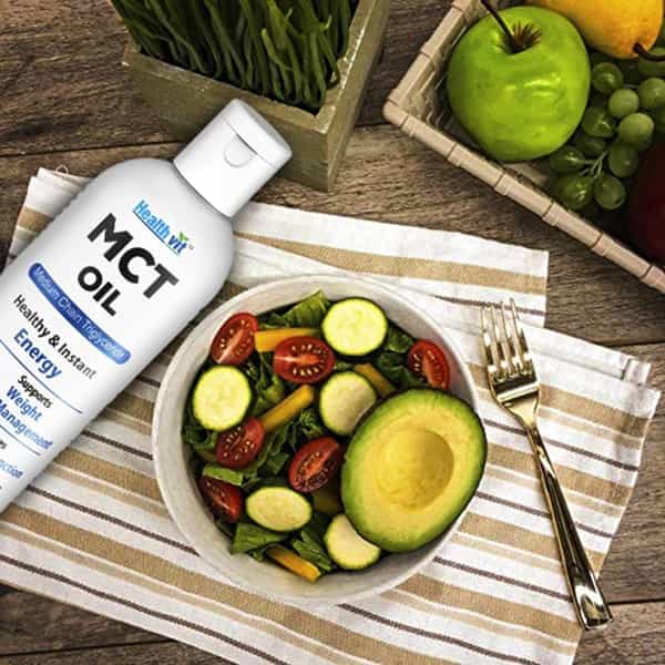 Healthvit  Mct Oil From Coconut Oil Gluten Free Bottle Of 100 Ml