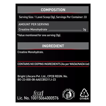 Muscleblaze Micronized Creatine Monohydrate Powder| Unflavoured (100g) With Shaker