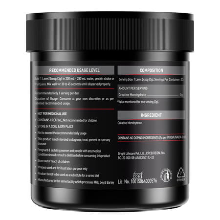 Muscleblaze Micronized Creatine Monohydrate Powder| Unflavoured (100g) With Shaker