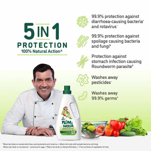 Nimwash Vegetable & Fruit Wash 1000 Ml 100% Natural Action