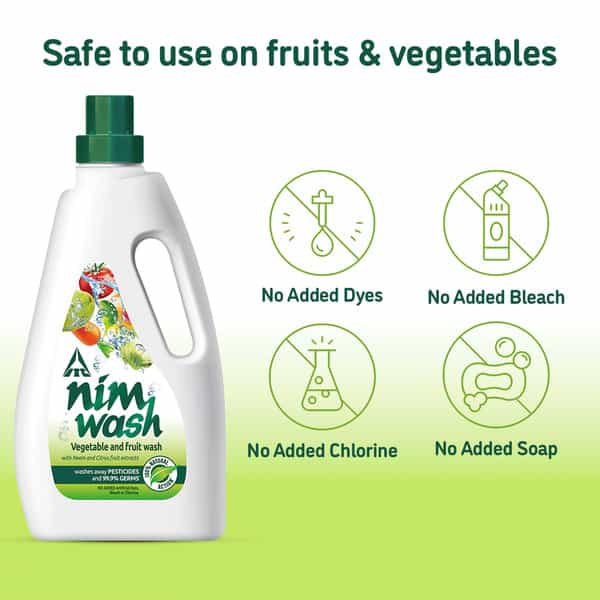 Nimwash Vegetable & Fruit Wash 1000 Ml 100% Natural Action