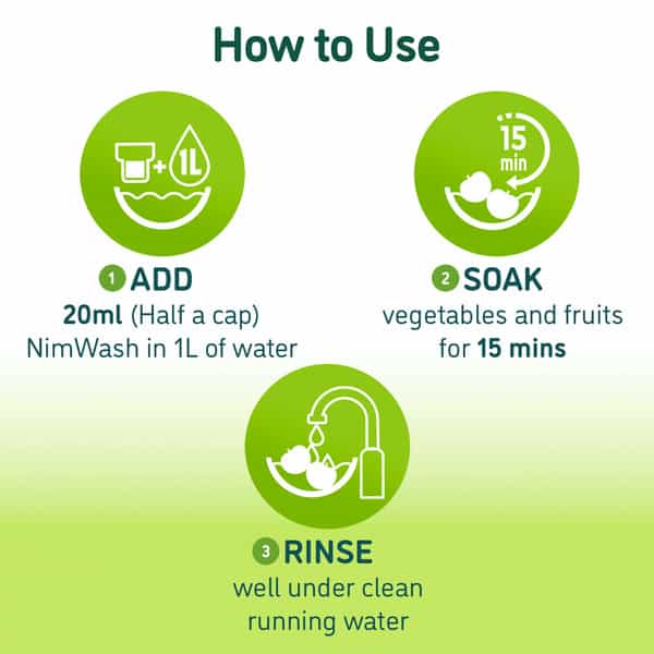 Nimwash Vegetable & Fruit Wash 1000 Ml 100% Natural Action