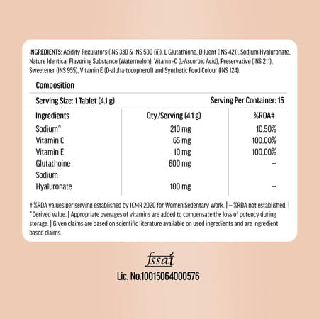 Hk Vitals Glutathione (Watermelon | 15 Effervescent Tablets)