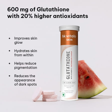 Hk Vitals Glutathione (Watermelon | 15 Effervescent Tablets) | L-Glutathione Tablets