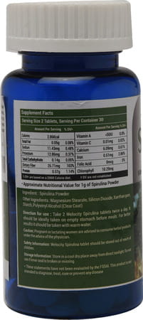Welocity Booster'S Spirulina Tablets-Green Super Food Improves Immunity Improves Vitality