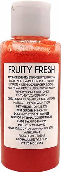 Auli Fruity Fresh Strawberry And Walnet Rich Deep Cleansing Pore Minimising Face Wash - 100Ml