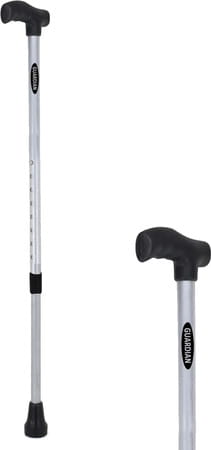 Guardian Walking Stick For Patients | Unisex | Adjustable | Steel | Grey