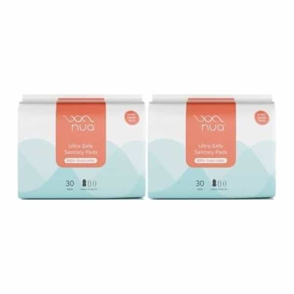 Nua Ultra Safe Sanitary Pads|Super Saver Pack| Heavy Flow Xl30 Pads X Pack Of 2 (Pack Of 60)