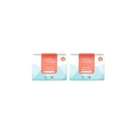 Nua Ultra Safe Sanitary Pads|Super Saver Pack| Heavy Flow Xl30 Pads X Pack Of 2 (Pack Of 60)