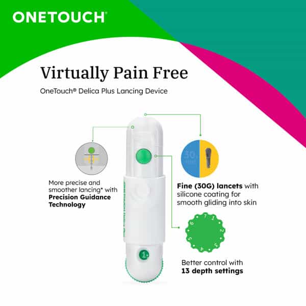 Onetouch Verio Flex Glucometer Combo With 25 Test Strips & 35 Lancets |Syncs Results With Mobile App