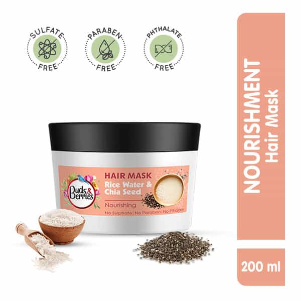 Buds & Berries Nourishing Hair Mask With Rice Water And Chia Seeds (200 Ml)