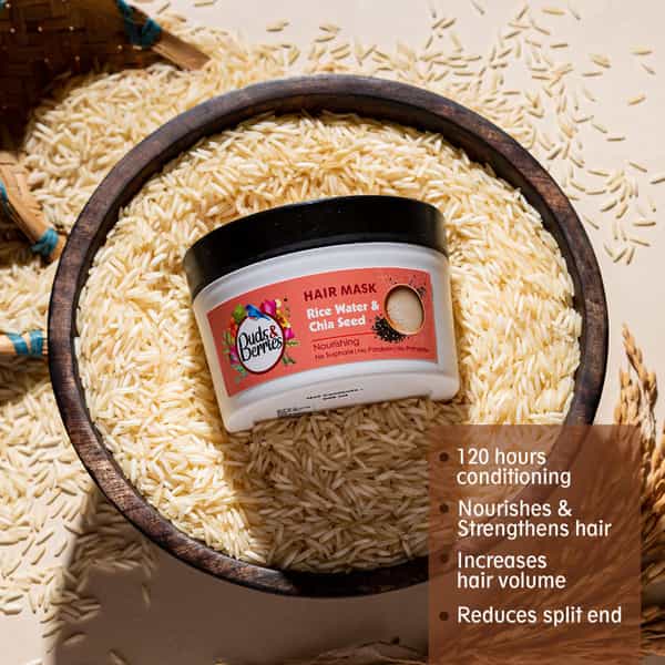 Buds & Berries Nourishing Hair Mask With Rice Water And Chia Seeds (200 Ml)