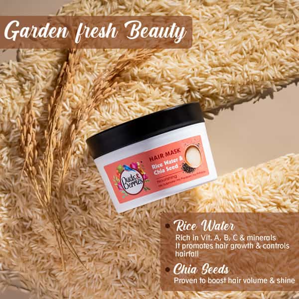 Buds & Berries Nourishing Hair Mask With Rice Water And Chia Seeds (200 Ml)