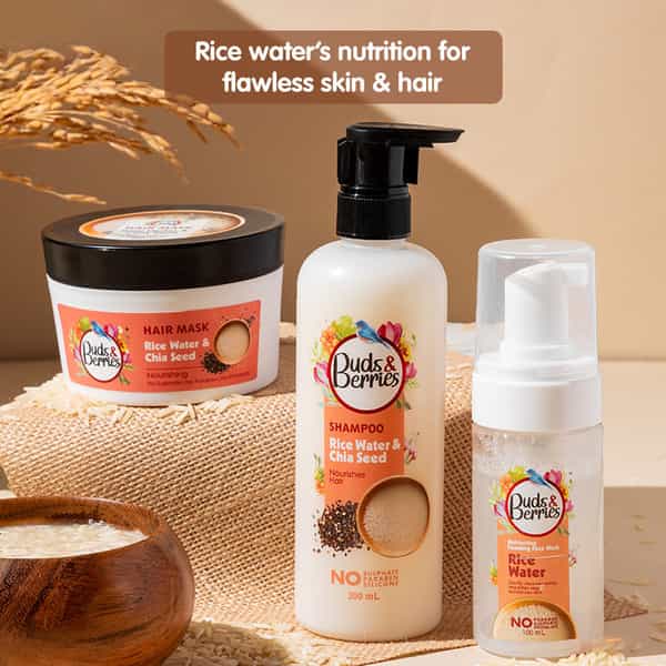 Buds & Berries Nourishing Hair Mask With Rice Water And Chia Seeds (200 Ml)