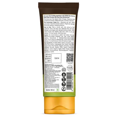Wow Skin Science Organic Apple Cider Vinegar Face Moisturizer - Oil Free | Quick Absorbing - 100ml